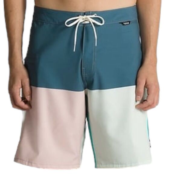 Vans Board Shorts Teal Pink White Colorblock Swim Trunks Men's 34 - Picture 4 of 7